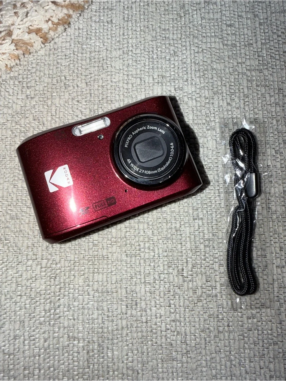 Kodak Burgundy Compact Digital Camera with Wrist Strap